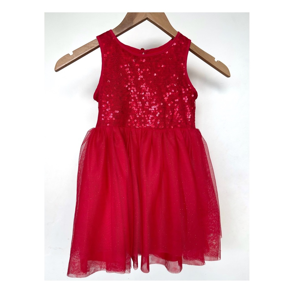 Red Sparkle Sequin Toddler Dress